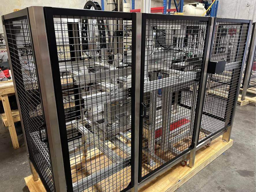 Guarded automation cell on shipping skid