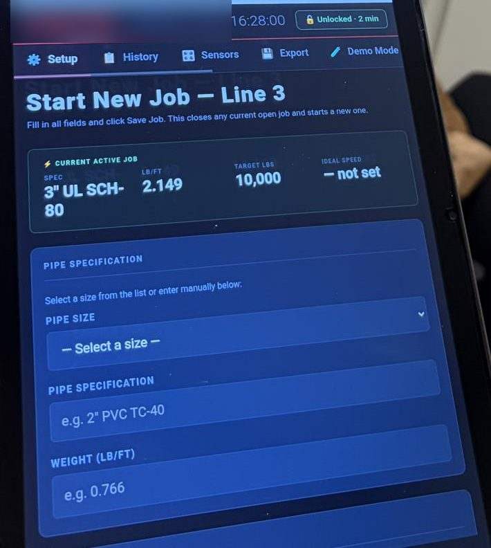 Supervisor tablet running Robot Risers KPI