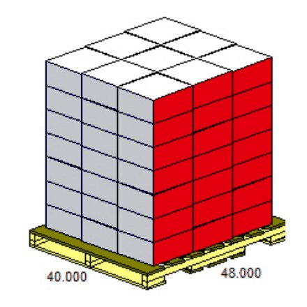 Column-stacked pallet pattern, taller case