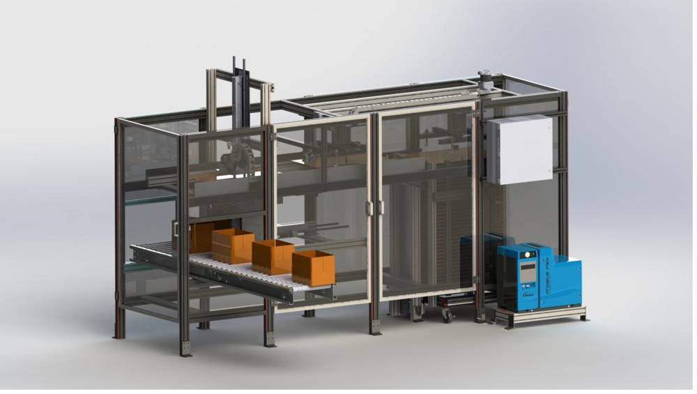 3D model of a guarded case erector