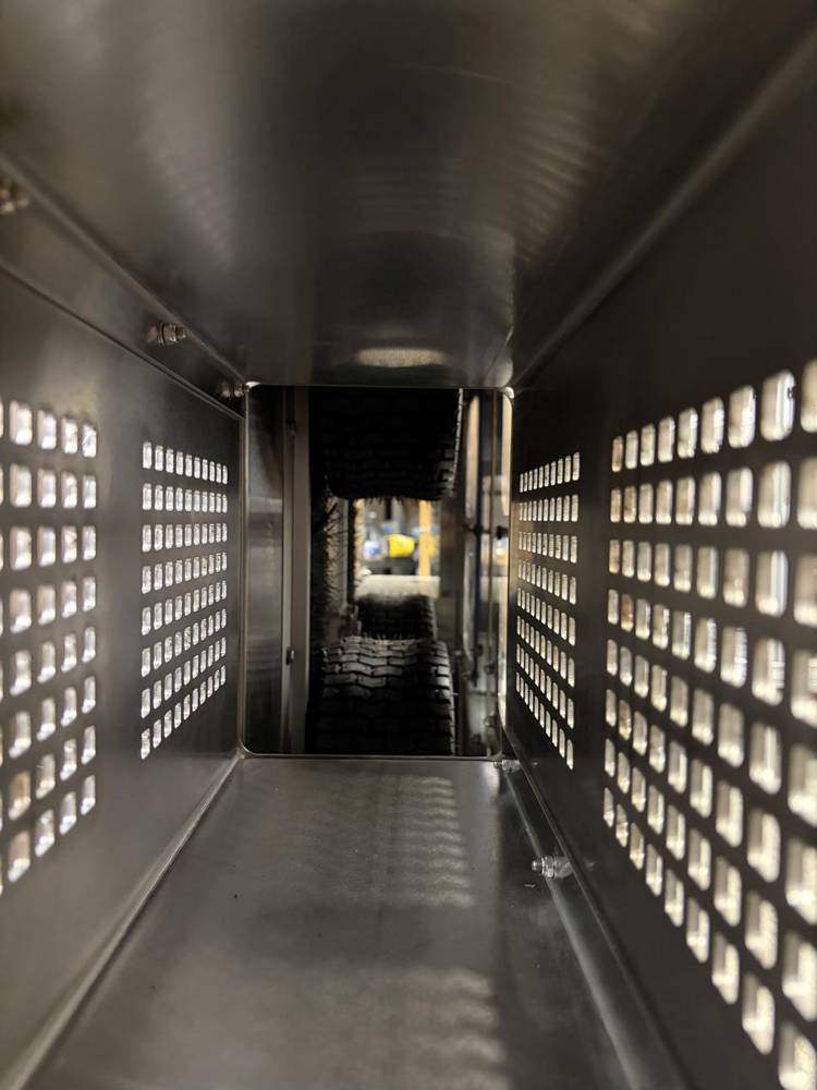 Inside a perforated scan tunnel